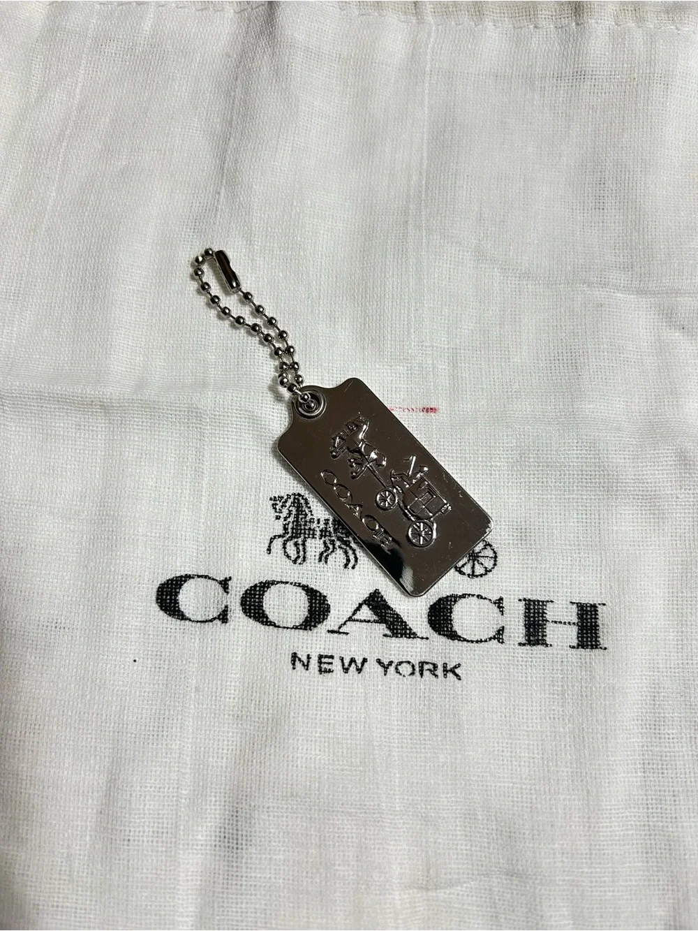 Coach Silver-tone Carriage Hang Tag